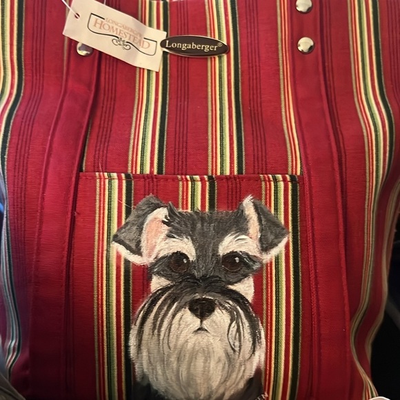 Longaberger Homestead Women’s One of a Kind Schnauzer Striped Small Tote Bag NWT - Picture 3 of 16